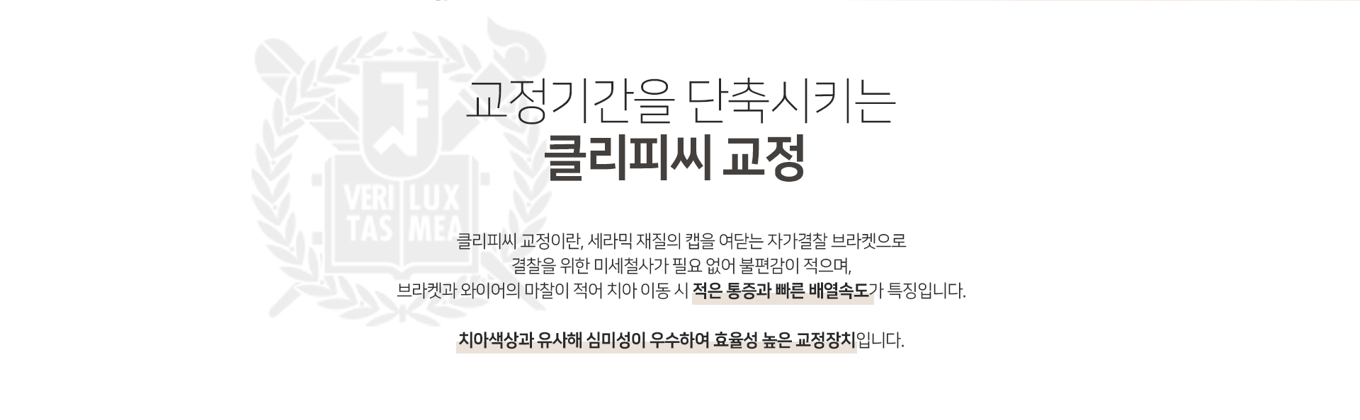 교정-기간을-단축시키는-클리피씨-교정-세라믹-재질의-캡을-여닫는-자가결찰-브라켓으로-결찰을-위한-미세-철사가-필요-없어-불편감이-적으며-브라켓과-와이어의-마찰이-적어-치아-이동-시-적은-통증과-빠른-배열-속도가-특징입니다-치아색상과-유사해-심미성이-우수하여-효율성-높은-교정장치입니다