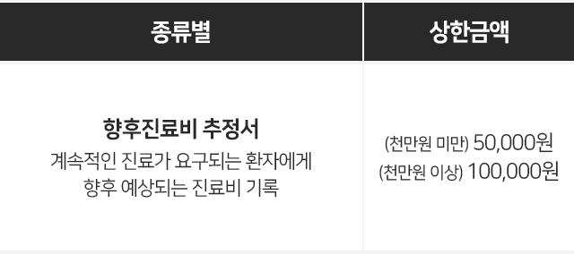 향후치료비-추정서