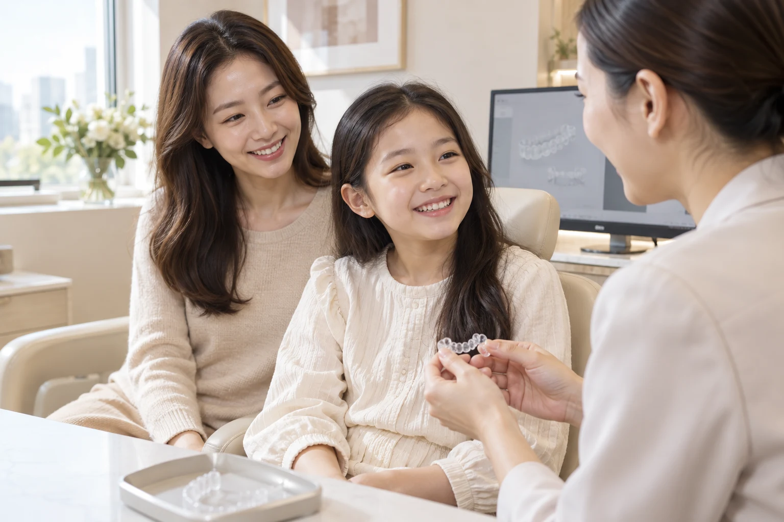 아이와 보호자의 미소 이미지